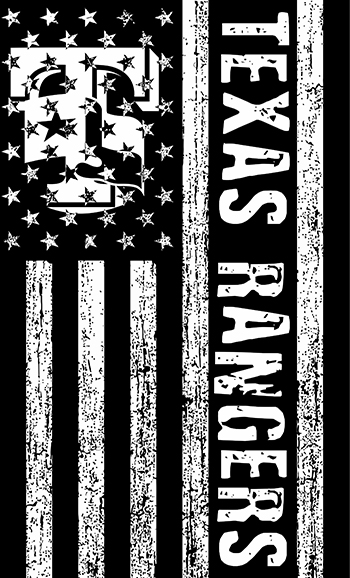 Texas Rangers Black And White American Flag logo iron on paper